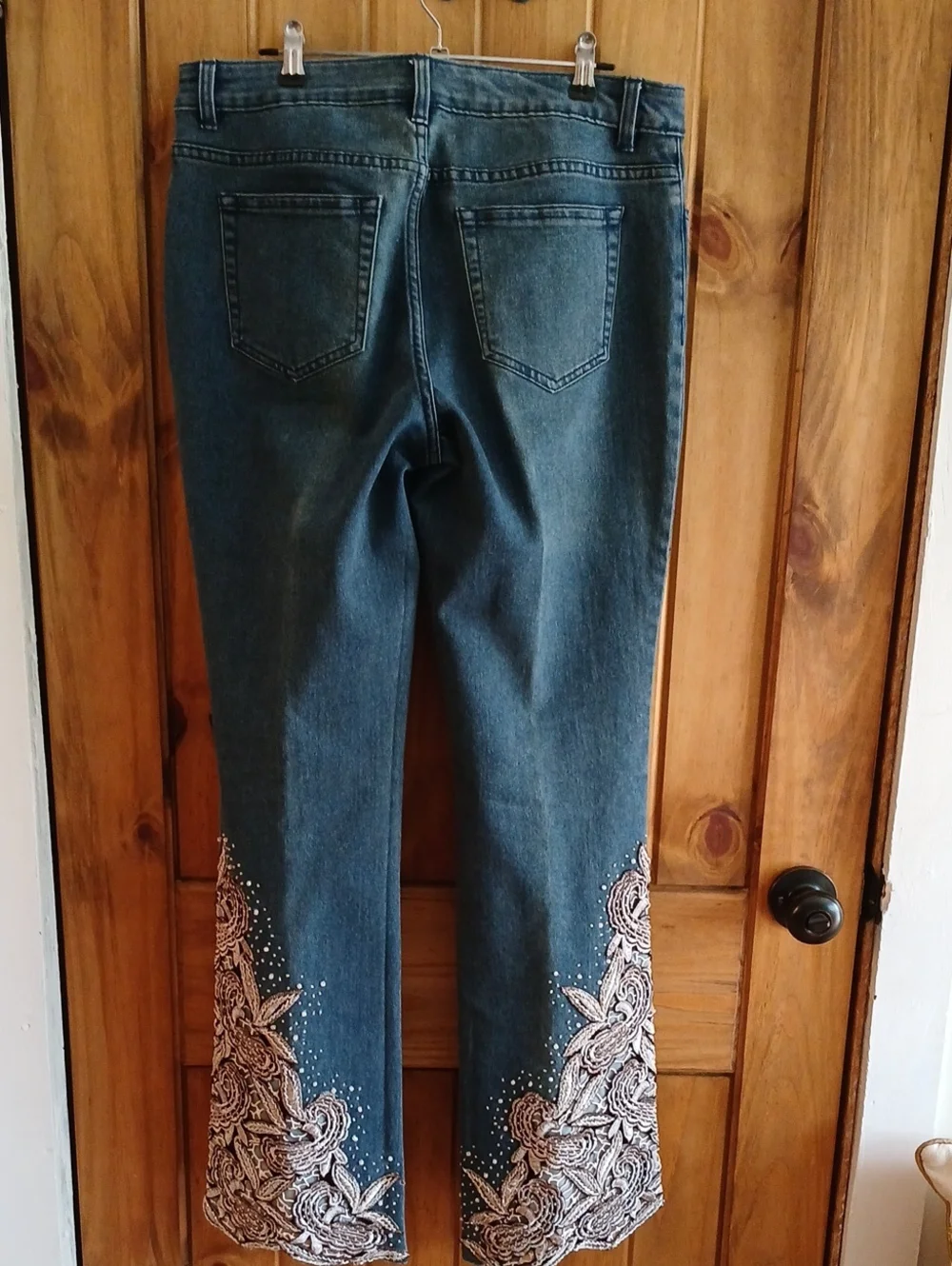 Boston Proper Embellished Embroidered Stretch Denim Jeans - 10